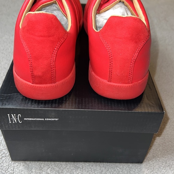 INC International Concepts Mens Court Red Harlan Preppy Casual Sneakers - Picture 5 of 11